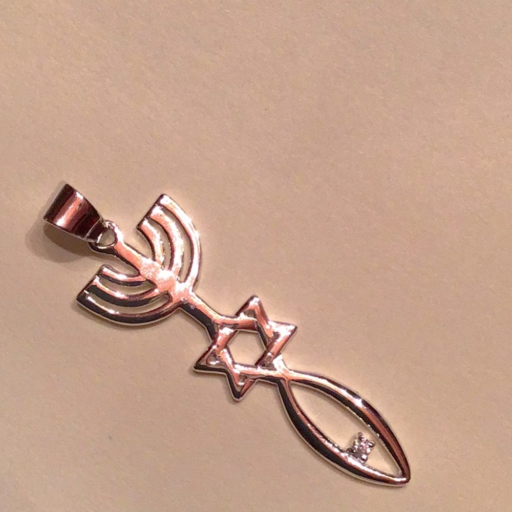 New Grafted In Sterling Silver Pendant.
E-coated 1 1/2” Lx 1/2w no chain